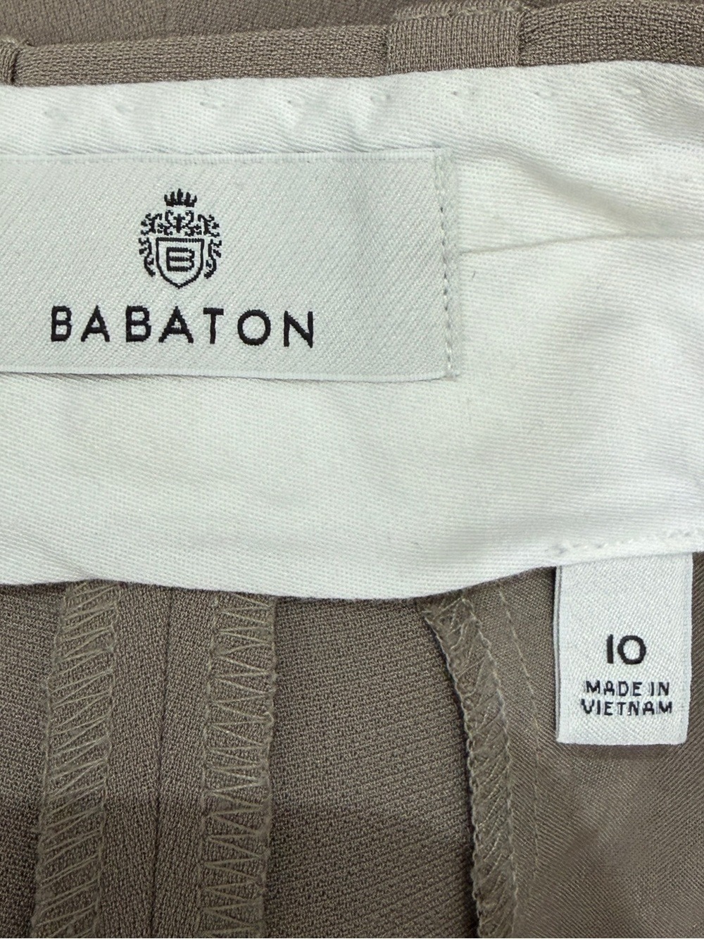 Aritzia Babaton taupe brown old money pleated cropped wide leg crepe pant 10 - Picture 12 of 14